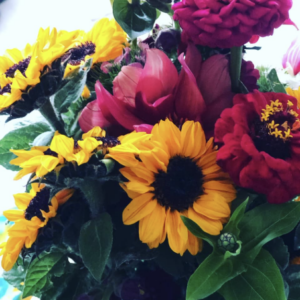 A handcrafted floral arrangement