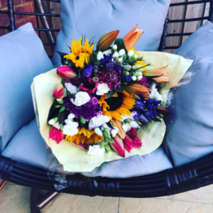 A bouquet bursting with colorful energy