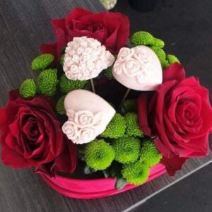 Love in Bloom - Red Rose & Heart Arrangement