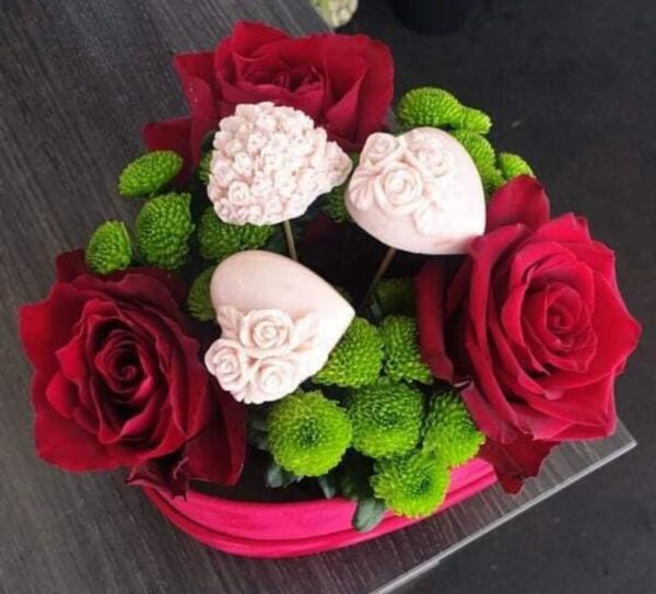 Love in Bloom - Red Rose & Heart Arrangement